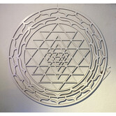 houten Sri Yantra 48 cm wit