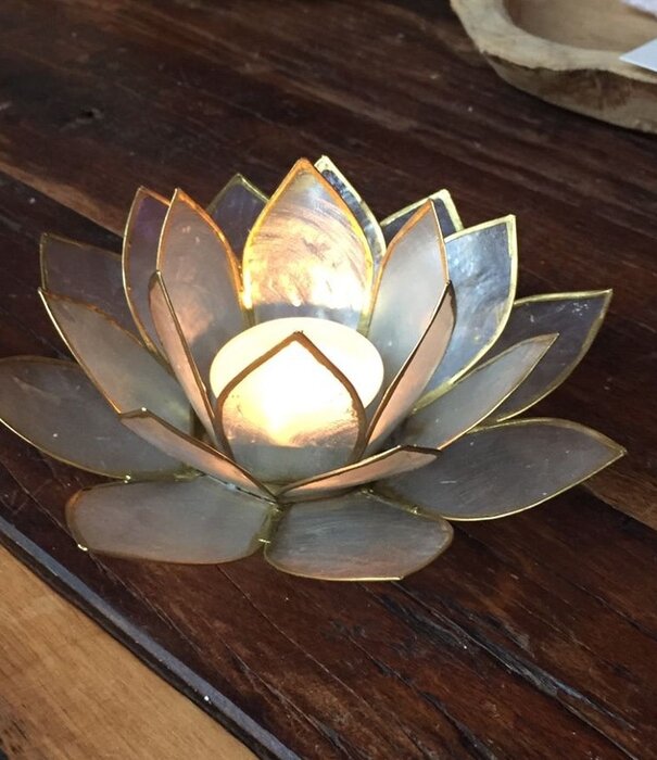 Lotus sfeerlicht  wit goudrand