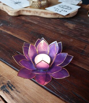 Lotus sfeerlicht 11 violet goudrand