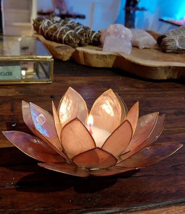 Lotus sfeerlicht 13  mocha goudrand