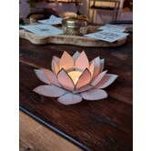 Lotus sfeerlicht 3 roze/lichtroze fuchsia goudrand