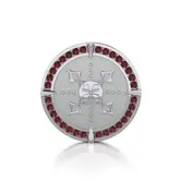hanger Shield of Inspiration ~ Sterling Silver Pendant Jewelry with Garnet Gemstones