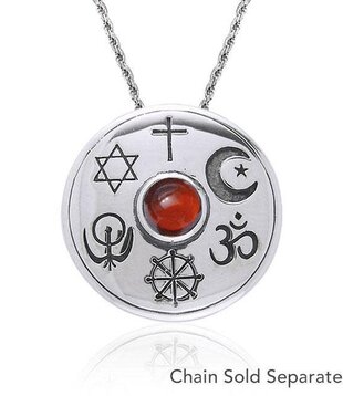 hanger Shield Of Faith Silver Pendant - granaat