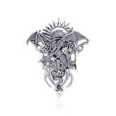 hanger Celtic Dragon in Mystery  Sterling Silver