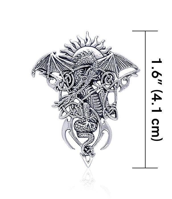 Peter Stone hanger Celtic Dragon in Mystery  Sterling Silver
