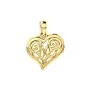 hanger Double Roses in Heart Solid Gold