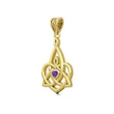 hanger Celtic Motherhood Triquetra or Trinity Heart 14K Solid Gold