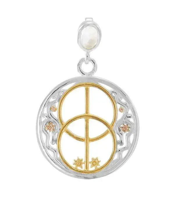 Peter Stone hanger Chalice Well Healing Spell Silver, Yellow Gold and Pink Gold
