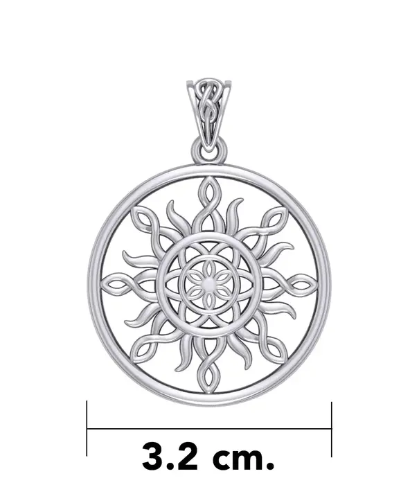 Peter Stone hanger The Sun and Flower of Life Silver