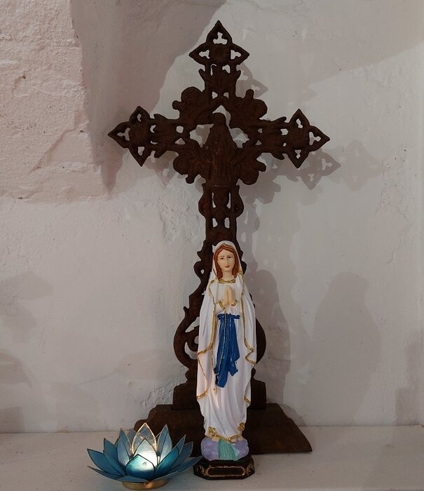 Beeld van Heilige Maria van Lourdes - Handgeschilderd (30 cm)