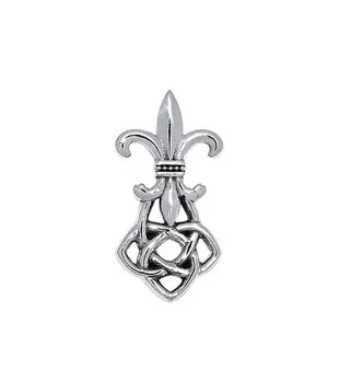 hanger Celtic Knotwork Fleur-de-Lis Sterling Silver Pendant Jewelry