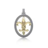 hanger Crowned with Nobility and Spirituality ~ Sterling Silver Jewelry Fleur-de-Lis Braided Pendant