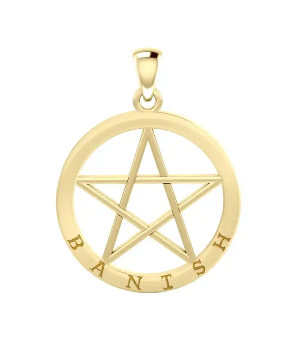 Peter Stone hanger Banish Pentagram Solid Gold