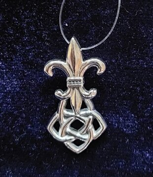 hanger peter stone Celtic Knotwork Fleur-de-Lis Sterling Silver