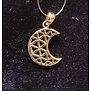 hanger peter stone The Flower of Life in Crescent Moon Sterling Silver