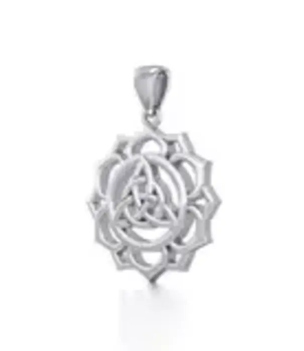 Peter Stone hanger peter stone Triquetra Chakra Silver