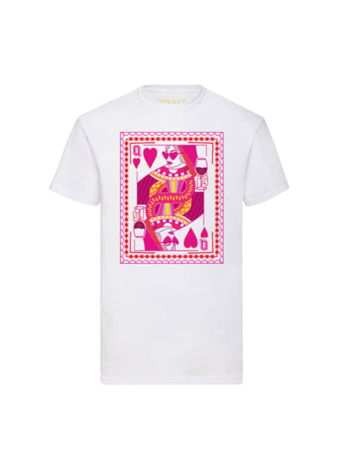 Pinned by K Queen Hearts Pink T-Shirt - White