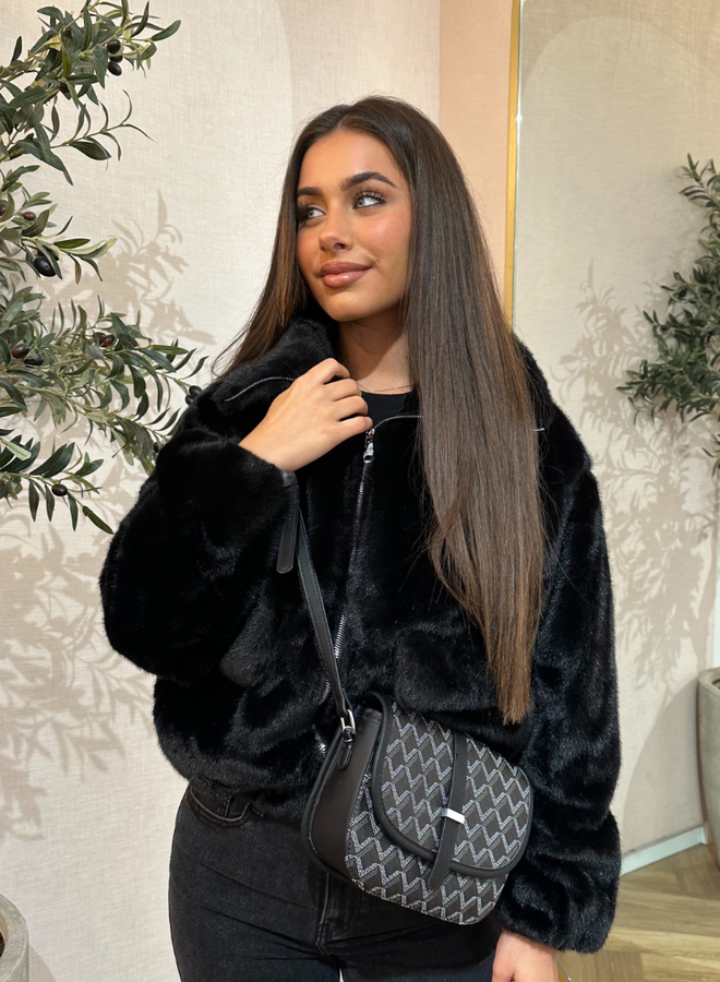 Iconic Cropped Faux Fur Bomber