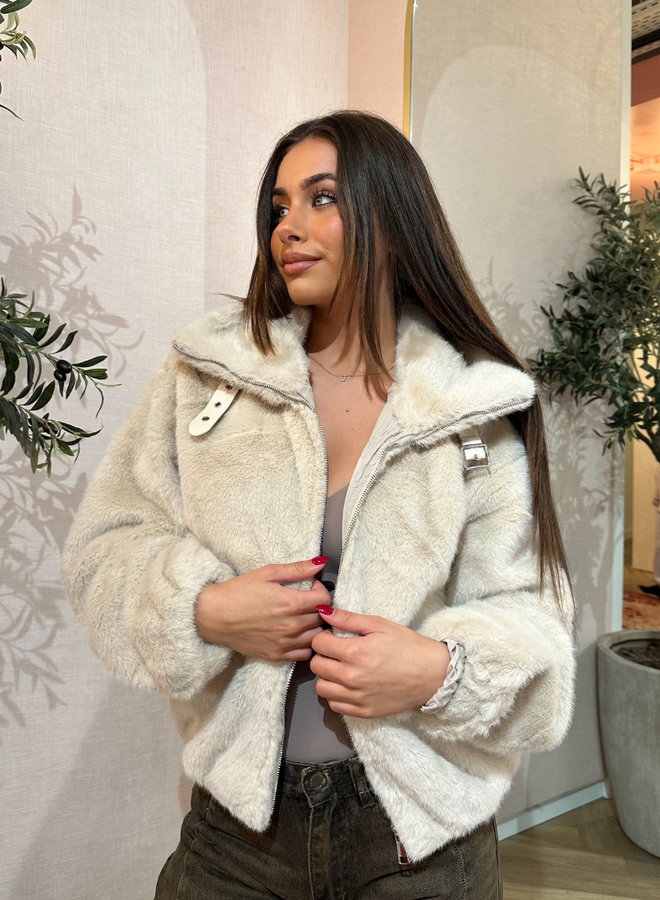 Iconic Cropped Faux Fur Bomber