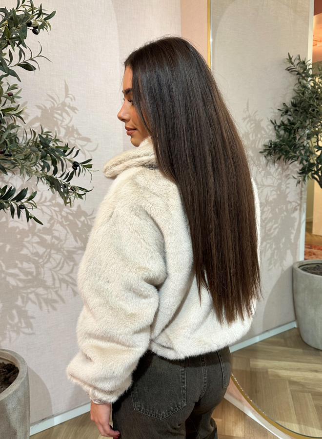 Iconic Cropped Faux Fur Bomber