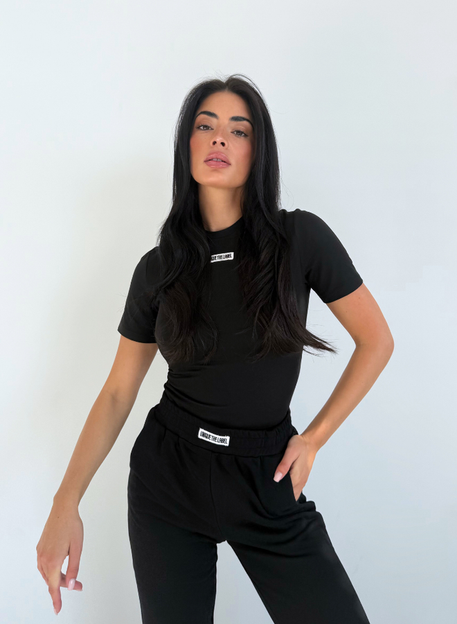Nena Short Sleeve Top - Black