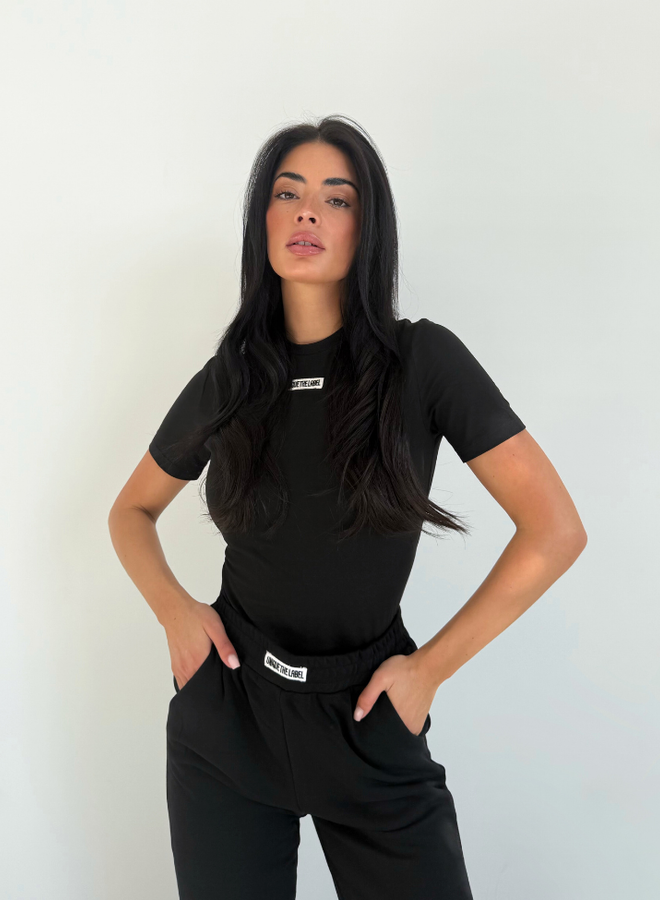Nena Short Sleeve Top - Black