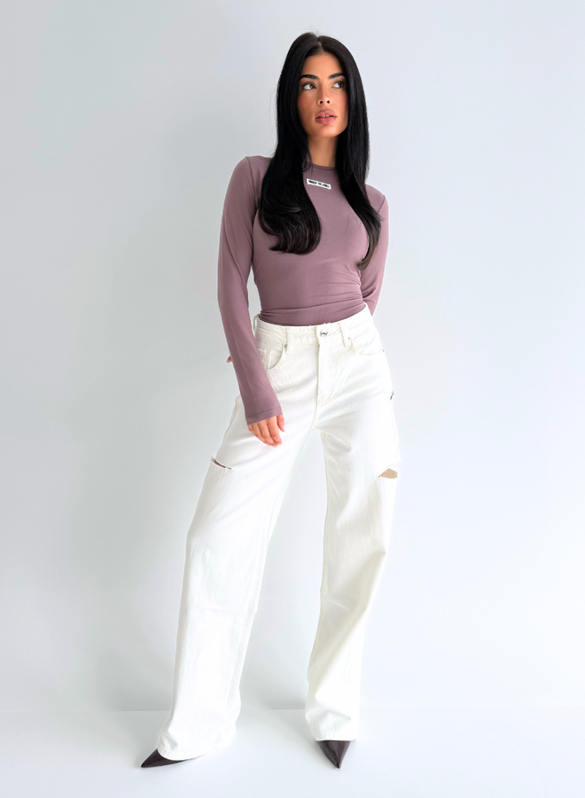 June Wide Leg Jeans - Off White