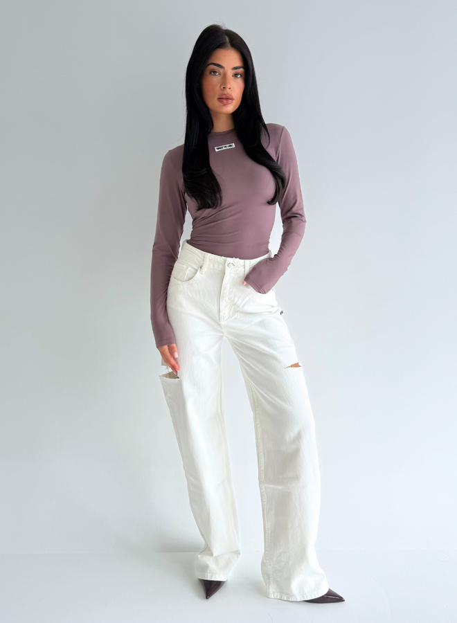 June Wide Leg Jeans - Off White