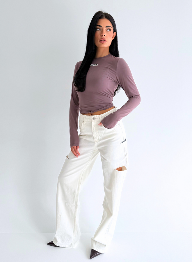 June Wide Leg Jeans - Off White