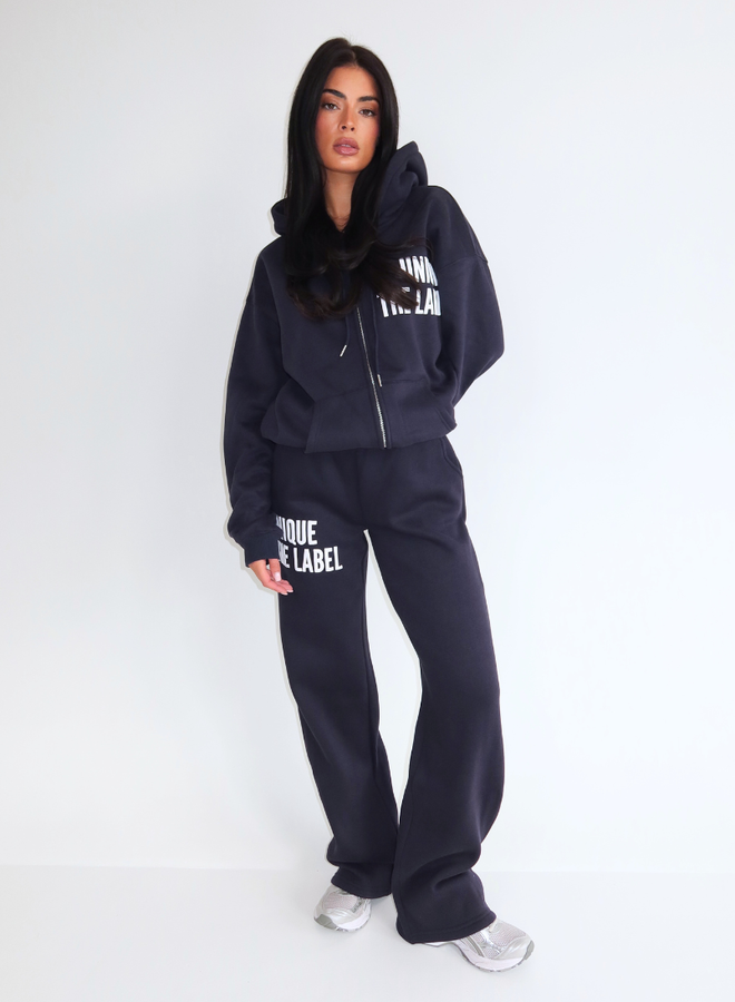 Joleen Wide Leg Jogger - Deep Dark Navy