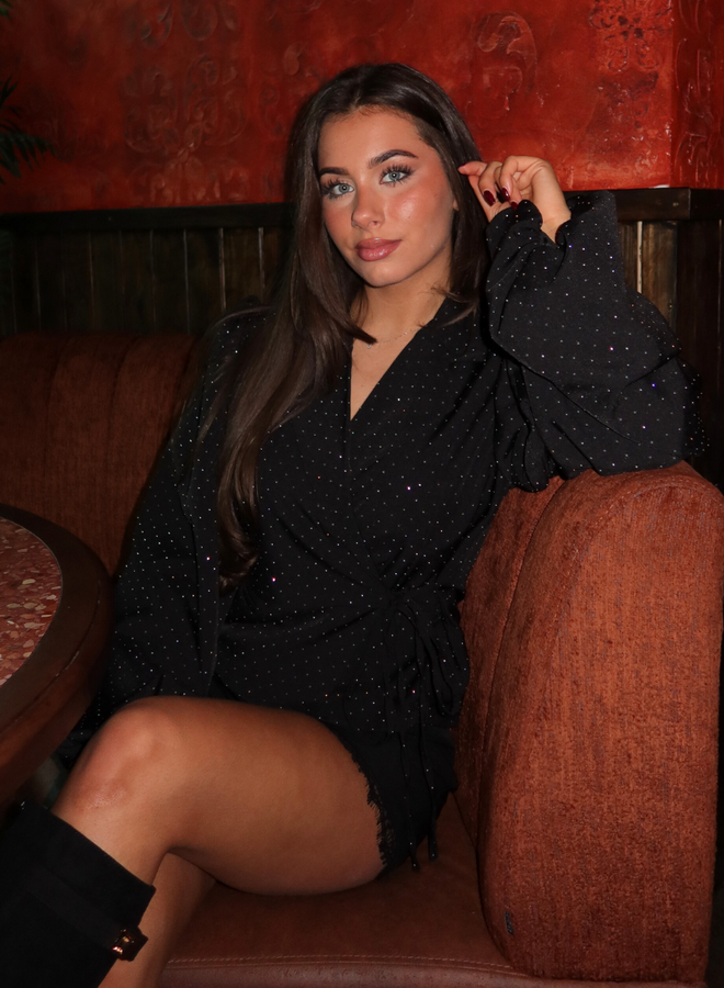 Noa Sparkle Blazer - Black