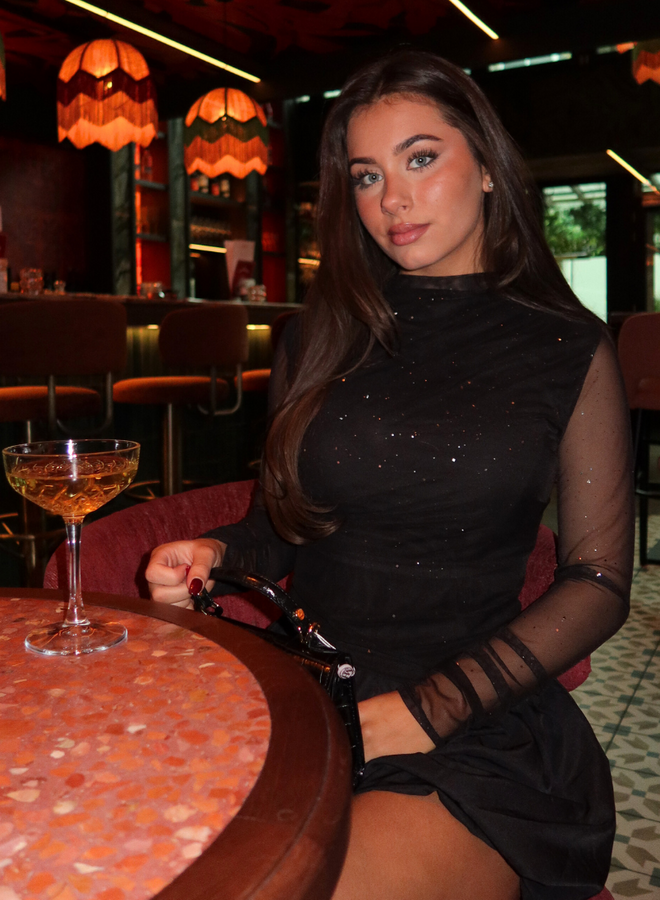 Sparkle Mesh Top - Black
