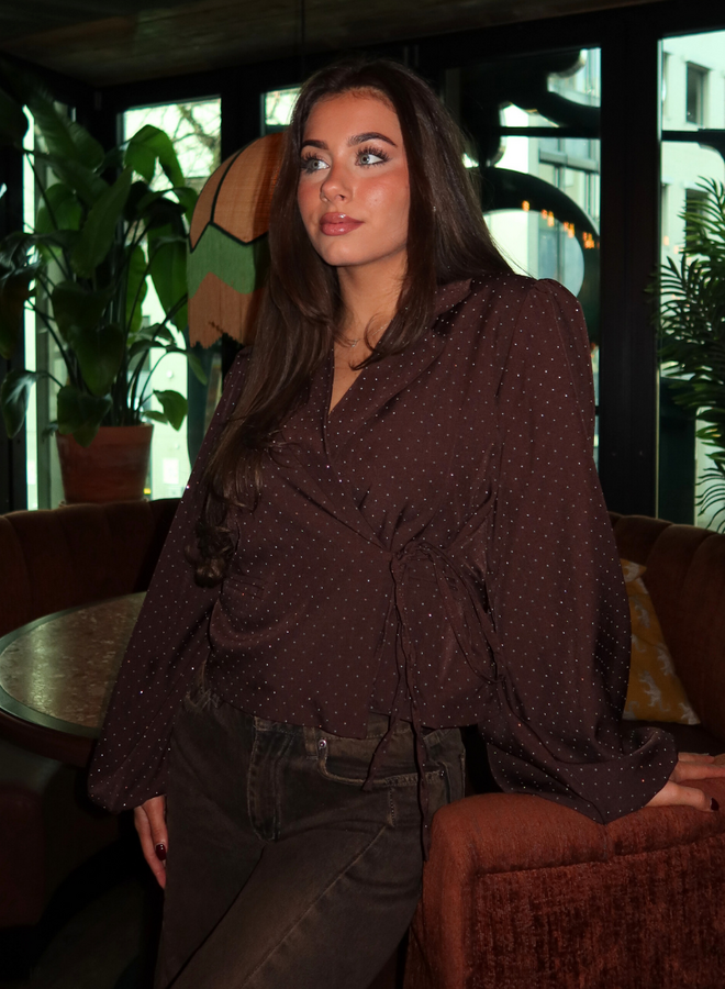 Noa Sparkle Blazer - Brown