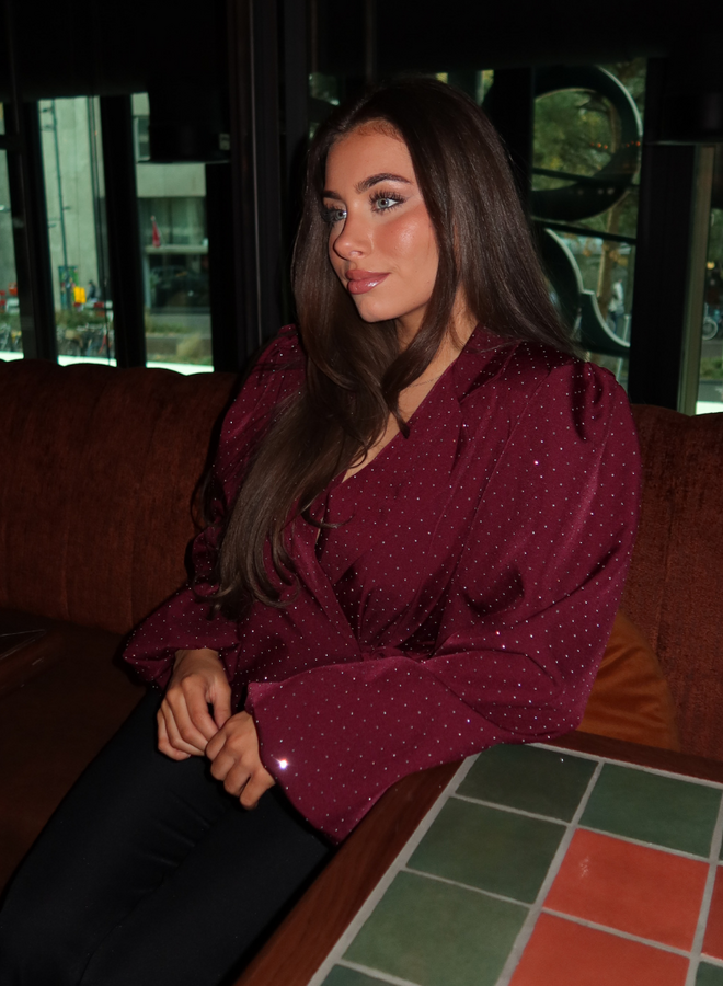 Noa Sparkle Blazer - Bordeaux