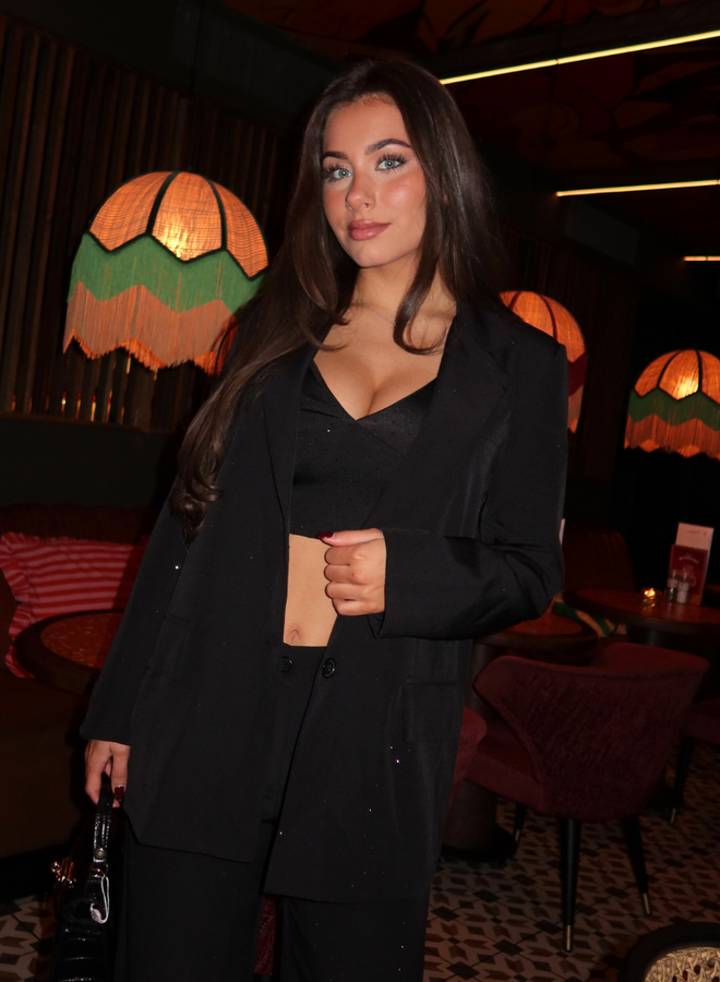 Chelsey Strass Blazer - Black