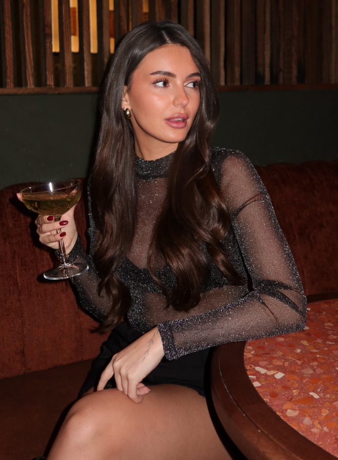 Mesh Glitter Body - Black