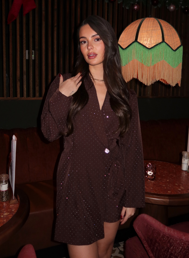 Demi Sparkle Playsuit - bruin