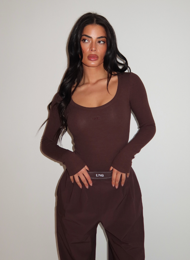Gill Long SLeeve Bodysuit - Cacao