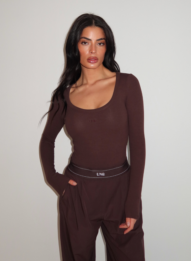 Gill Long SLeeve Bodysuit - Cacao