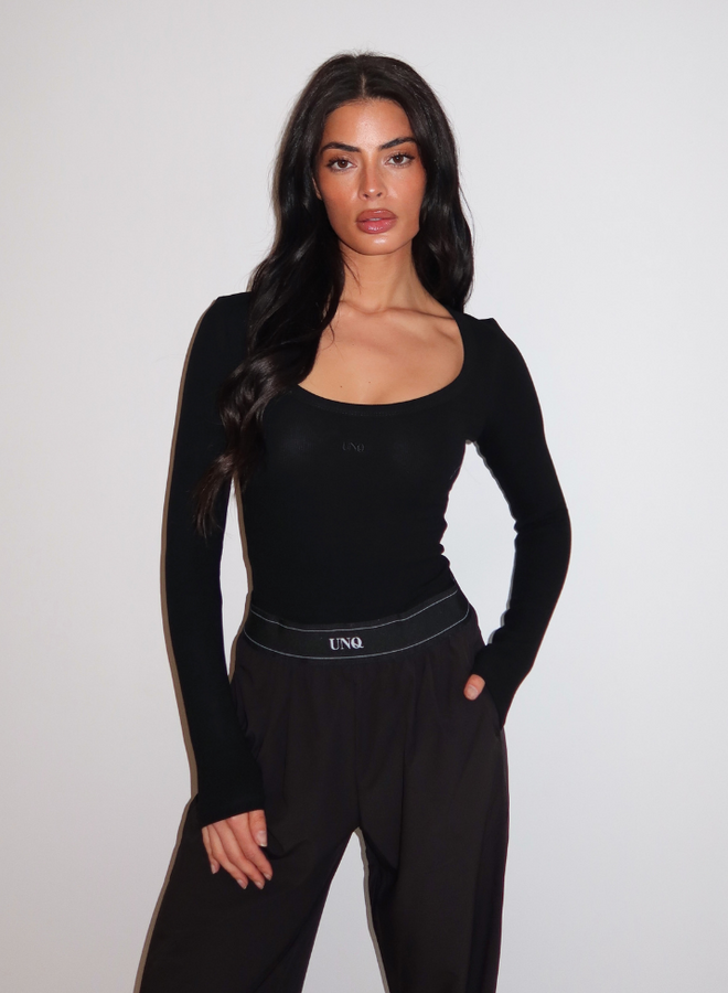 Gill Long Sleeve Bodysuit - Deep Black