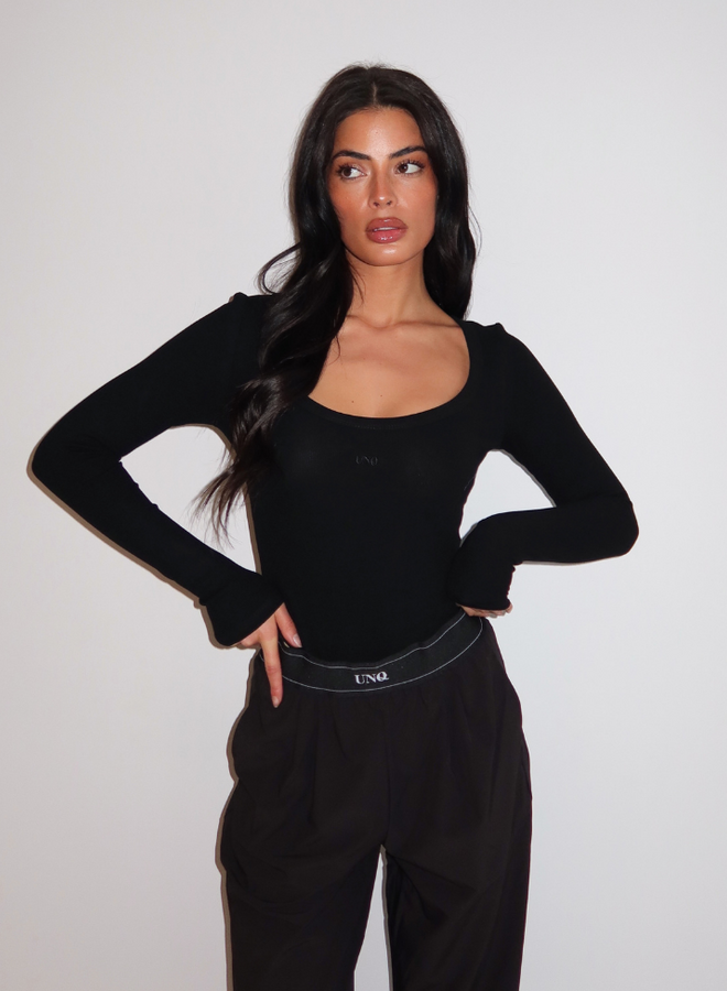 Gill Long Sleeve Bodysuit - Deep Black