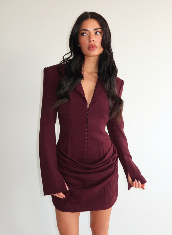 Aimee Dress - Burgundy
