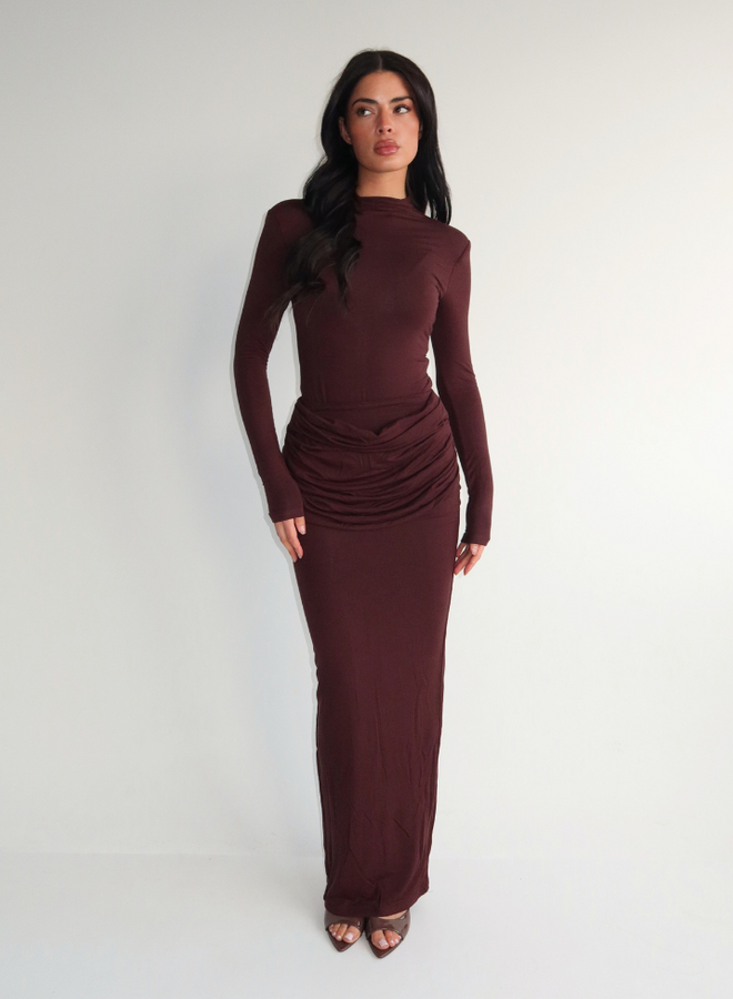 Eliza Long Skirt - Cacao