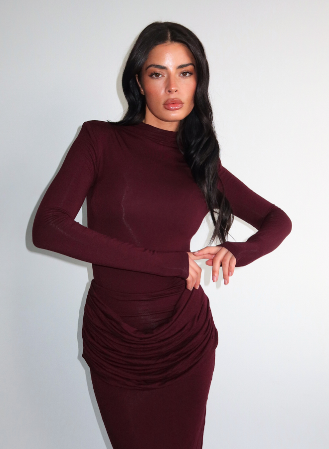 Eliza Long Skirt - Burgundy