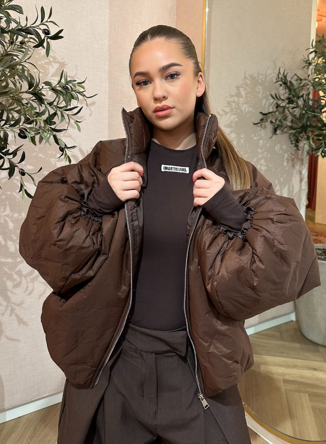 Balloon Puffer Jacket - Brown