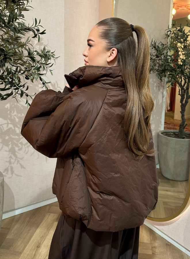 Balloon Puffer Jacket - Brown