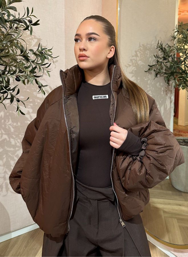 Balloon Puffer Jacket - Brown