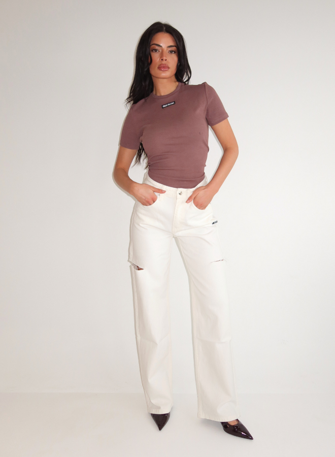 June Wide Leg Jeans - Off White