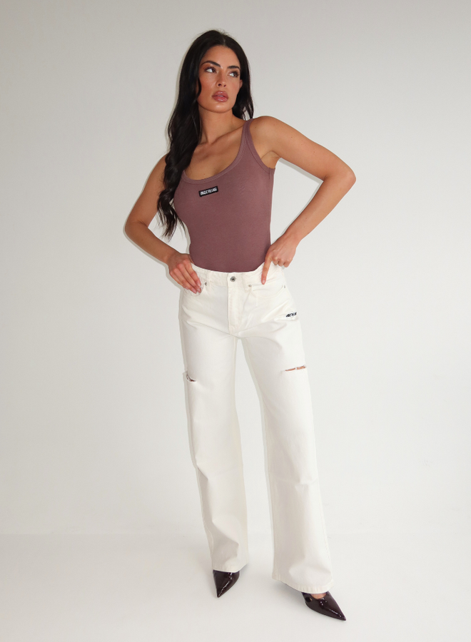June Wide Leg Jeans - Off White