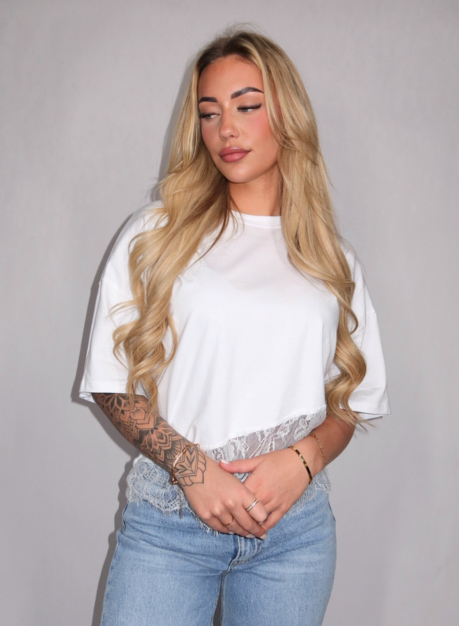 Rosie Lace Tee - Wit